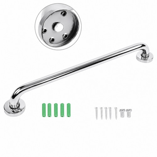 Kit Barra Pasamanos Seguridad Piso A Pared + Barra 60cm -304