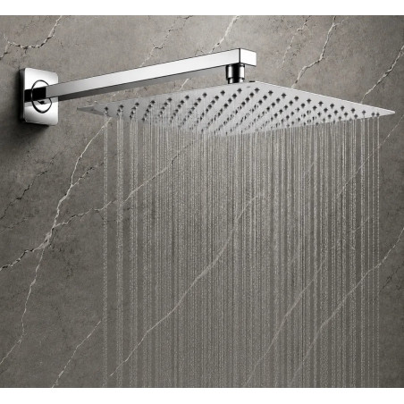 Ducha, Regadera Metálica 40x40 Cuadrada Kit Tubo Megaducha