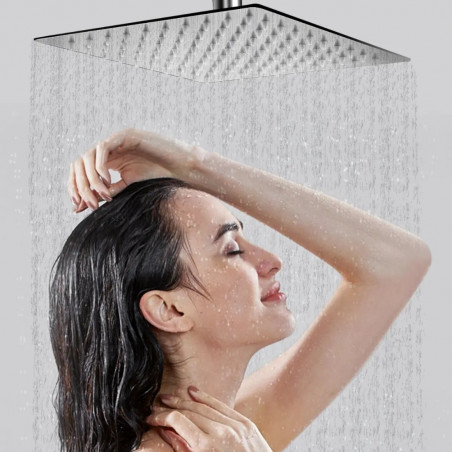 Regadera Ducha Metálica 25 cm  Extra Plana Kit Tubo Ducha