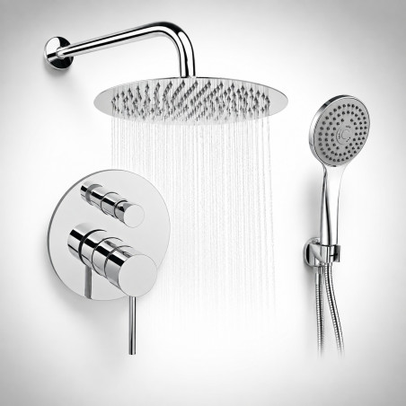 Kit Mezclador Desviador-ducha Redonda 30 cm -teleducha-tubo