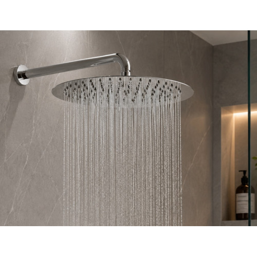 Ducha, Regadera Metálica 20 Cm Redonda Lujo, Kit Con Tubo