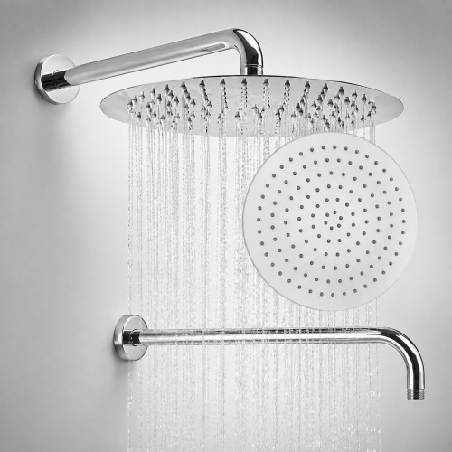 Ducha, Regadera Metálica 20 Cm Redonda Lujo, Kit Con Tubo