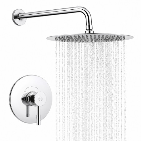 Kit Completo Mezclador Ducha, Regadera 30cm Y Tubo Pared