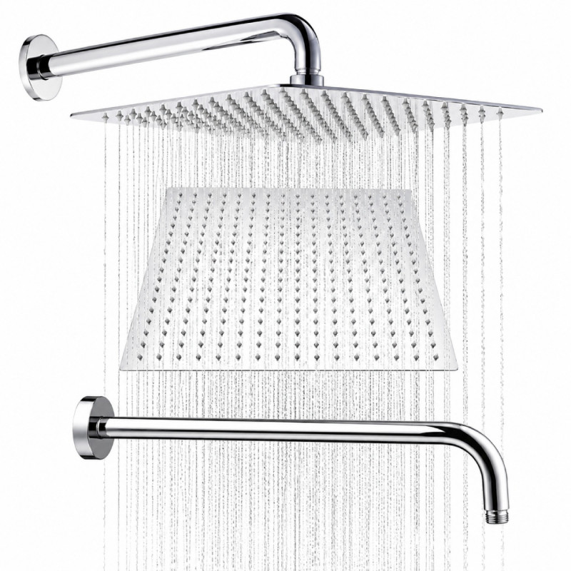 Ducha, Regadera  Anti-hongos 30 x 30 Cuadrada Kit Tubo Pared