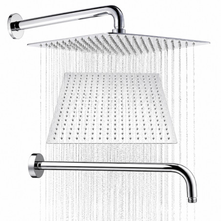Ducha, Regadera  Anti-hongos 30 x 30 Cuadrada Kit Tubo Pared