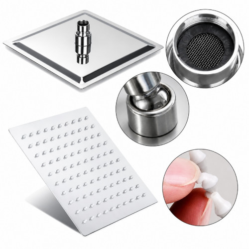 Kit Regadera Ducha Acero Anticalcarea 20 X 20  Y Tubo 40cm