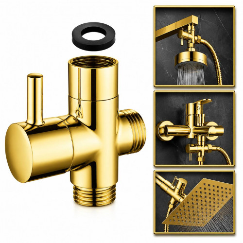 Desviador Pequeño De Ducha Metal Dorado Para Teleducha Tames
