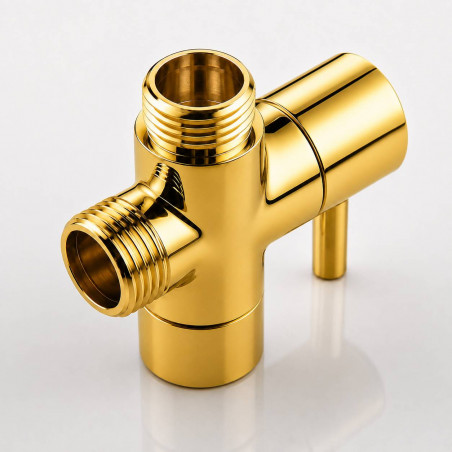 Desviador Pequeño De Ducha Metal Dorado Para Teleducha Tames