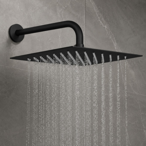 Kit Registro agua fria negro con ducha Panel Tm