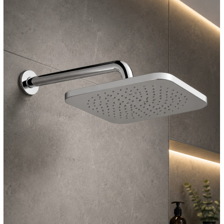 Nuevo Kit Ducha Regadera 20cm Abs Anticalcarea Tames Tubo A Pared