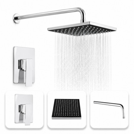 Kit Completo Ducha 20 cm-mezclador Ducha Vertical -tubo Pared