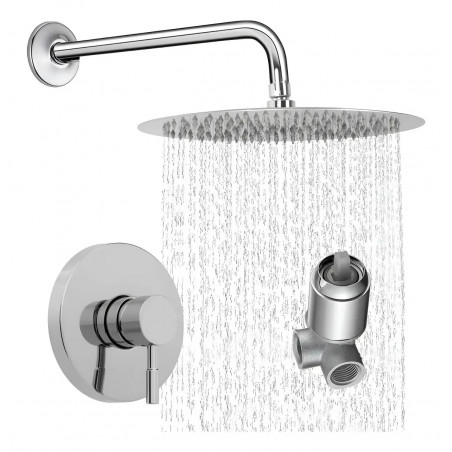 Kit Completo Mezclador Ducha, Regadera 20cm Y Tubo Pared