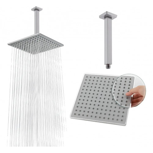 Ducha, Regadera Antihongos Abs 20 Cm Con Tubo De Techo