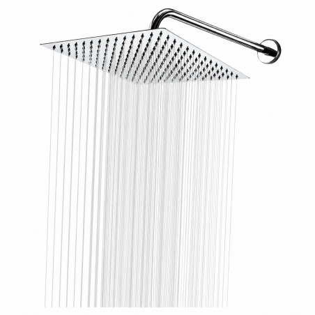 Kit Regadera Metálica 30 cm Tubo Pared Mezclador Ducha Cruz