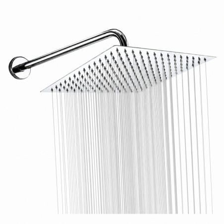 Kit Regadera Metálica 20 cm Tubo Pared Mezclador Ducha Cruz