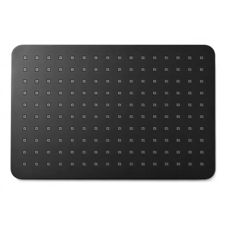 Ducha Anticalcarea Lluvia Abs Negra Rectangular Kit Con Tubo