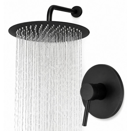 copy of Kit Completo Mezclador Ducha Negro Y Ducha 20cm Tubo Pared