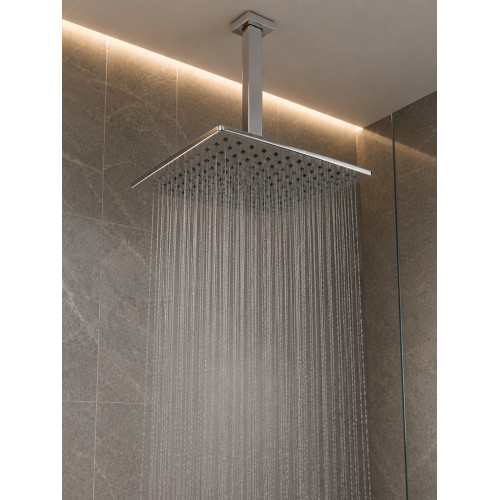 Ducha, Regadera Antihongos Abs 20 Cm Con Tubo De Techo