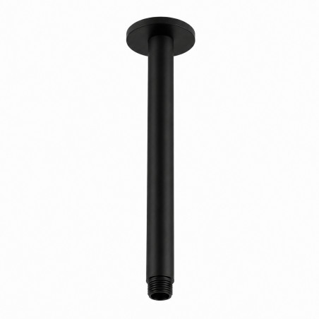 Regadera Para Ducha Color Negro 25cm Acabado Mate-tubo Techo