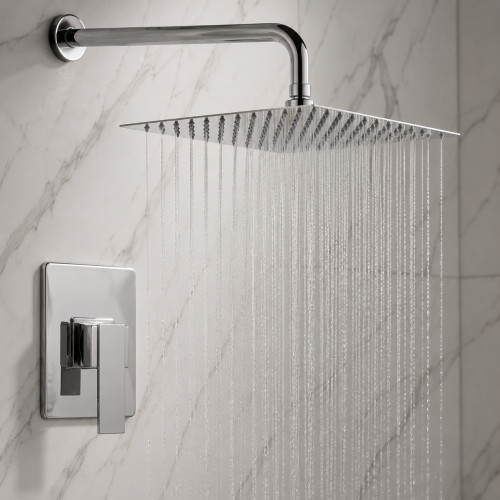 Kit Regadera Metálica Tubo Pared Mezclador Monomando Premium