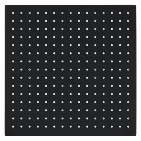 Kit Regadera Acero 30 cm Registro Ducha Negro Agua Fría-tubo