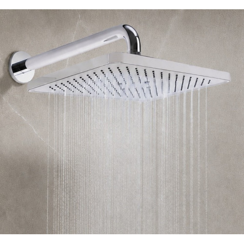 Kit Regadera Panel Gris Antihogos +registro Ducha Agua Fría
