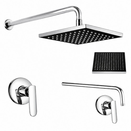 Kit Ducha 20 cm ABS Anticalcarea Tames + Registro Agua Fría