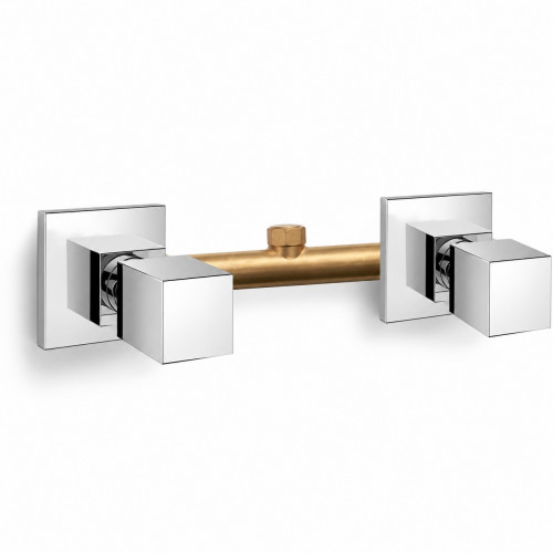 Kit Regadera Metálica 25 cm Tubo A Pared Mezclador Ducha Sott