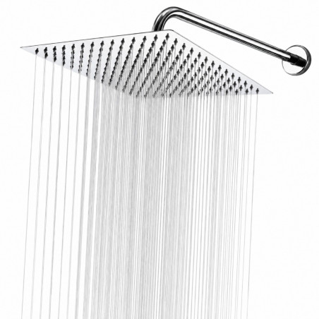 Kit Regadera Metálica 25 cm Tubo A Pared Mezclador Ducha Sott