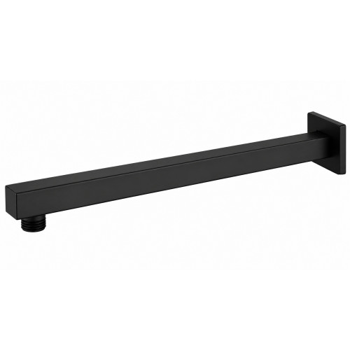 Regadera Ducha 20 cm Acero Color Negro Matte + Tubo Cuadrado