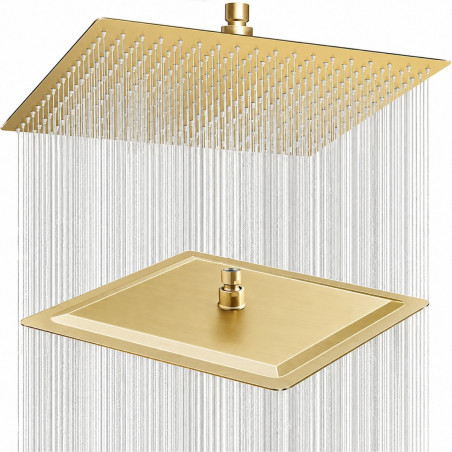 Ducha Extragrande Antihongos Dorado Brillante 40cm Techo Tames Md