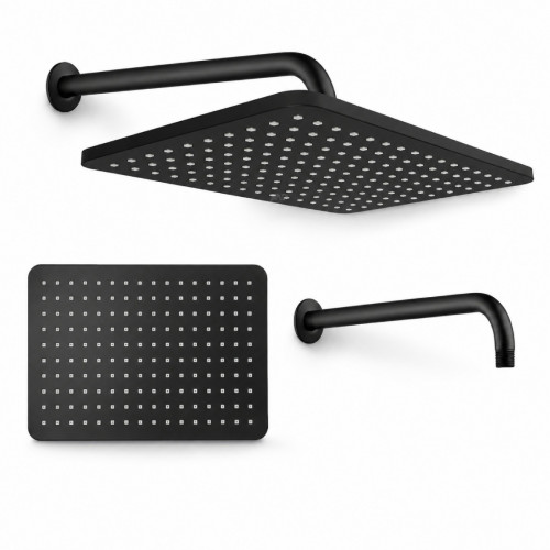 Kit Regadera Anti-hongos-tubo-registro Ducha Agua Fría Negro