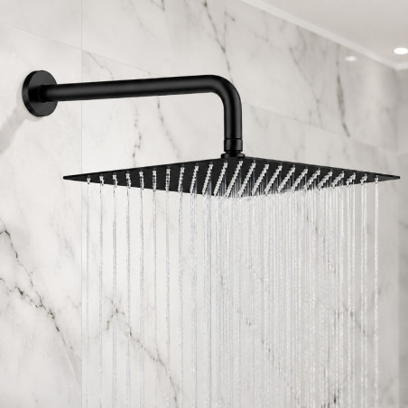 Regadera Para Ducha Color Negro Con Acabado Mate (sin Tubo)