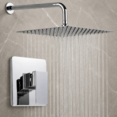 Kit Regadera Metálica Y Mezclador Ducha Monocontrol Premium