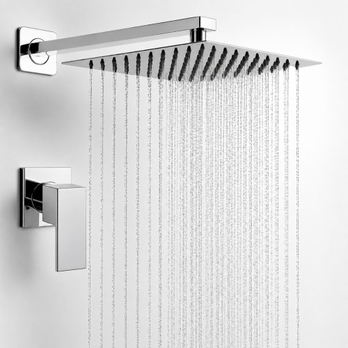 Kit Registro Ducha Mini Agua Fria Ducha Panel Lluvia 25cm