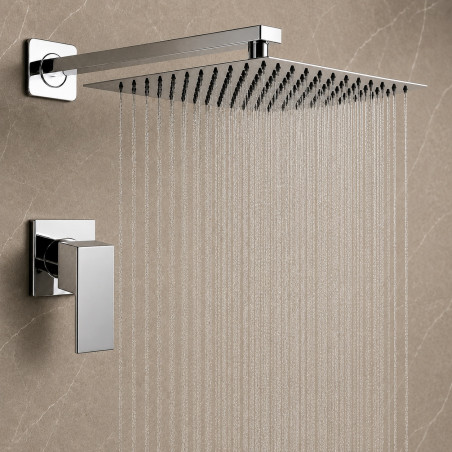 Kit Registro Ducha Mini Agua Fria Ducha Panel Lluvia 30cm Tubo Pared