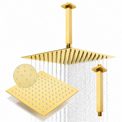 Ducha 20cm, Regadera Anticalcarea Techo Gold Intense Tames
