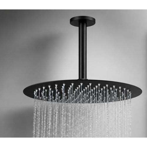 Regadera Ducha Soffitto Color Negro 30cm Mate-tubo Techo