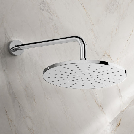 Kit Ducha Regadera 20cm Abs Sogno Panel Blanco Pared Tames