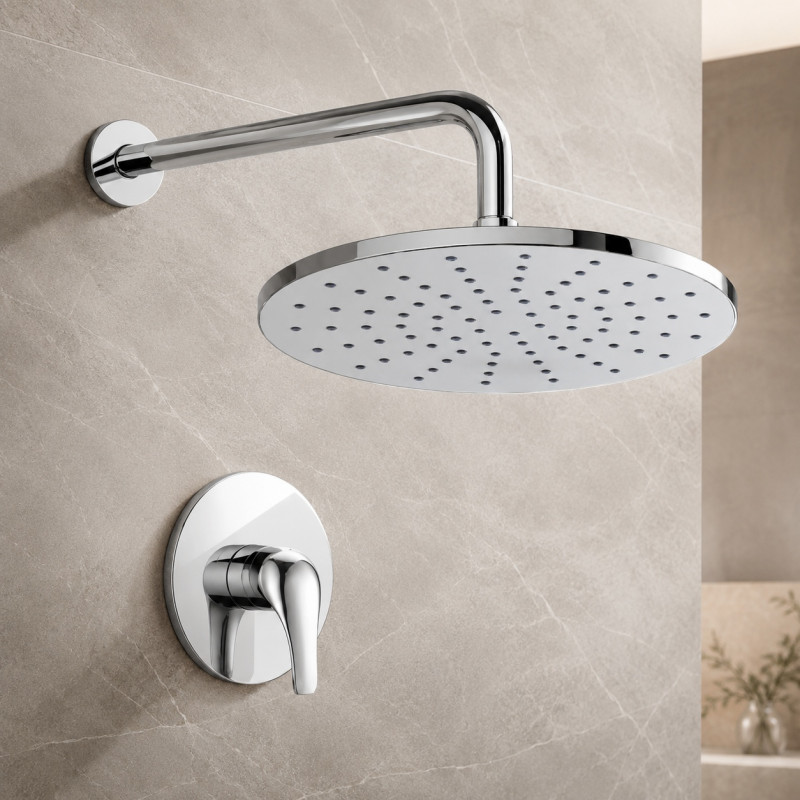 Kit Regadera Ducha Sogno 20cm-tubo -mezclador Monomando Tm
