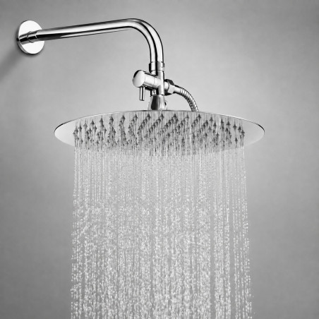 Kit Desviador Metalico- Ducha Redonda 20 Con Soporte
