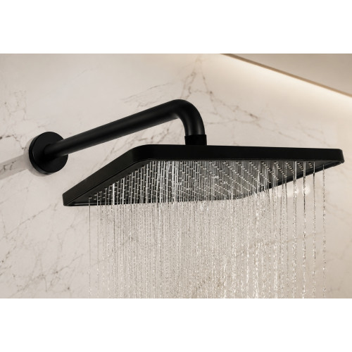 Ducha Anticalcarea Abs Negra Lluvia Zafiro Kit Con Tubo