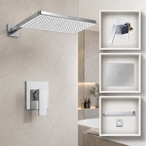 Kit Grifo Ducha Antihongo Rectangular Mezclador Perfección