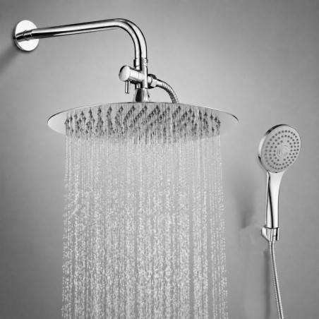 Kit Desviador Metalico- Ducha Redonda 20 Con Soporte