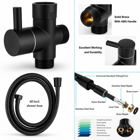 Bidet Sanitario Metálico Negro Con Desviador Estándar Tames