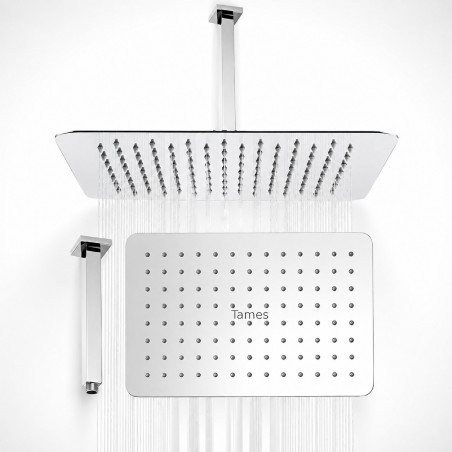 Regadera Techo Anticalcárea Rectangular Lluvia Expression Tames Md