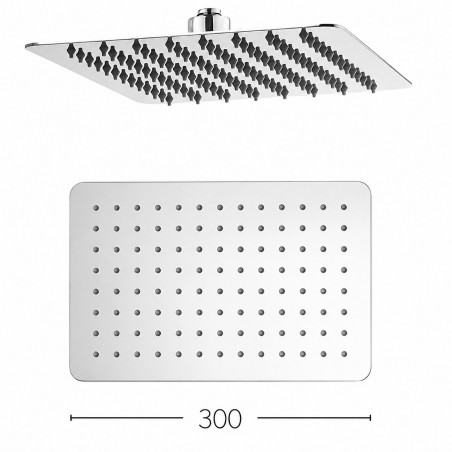 Kit Regadera Rectangular 30cm x20 cm  A Pared Mezclador Perfección