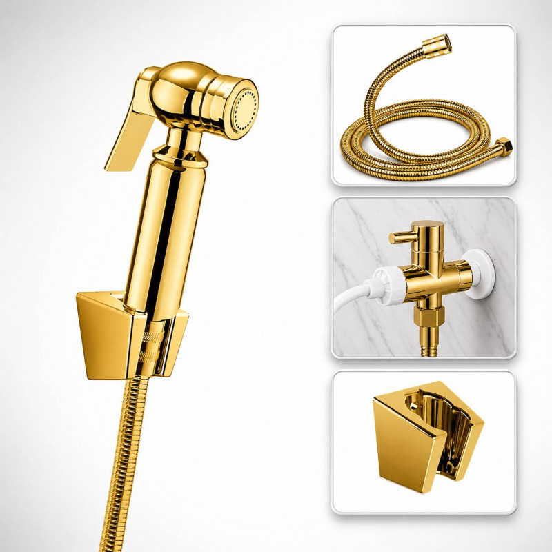 Bidet Sanitario Metal Dorado Desviador 1/2 Tames-soporte Abs