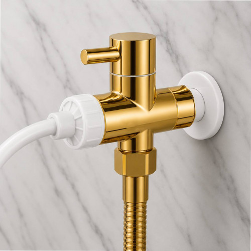 Bidet Sanitario Metal Dorado Desviador 1/2 Tames-soporte Abs