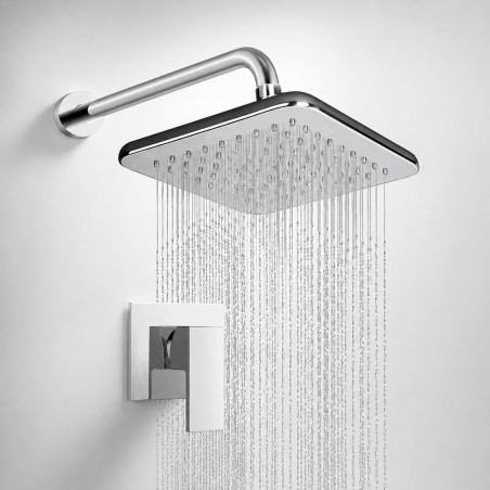 Kit Ducha Antihongos Cromo Tames Pared Mezclador Perfección